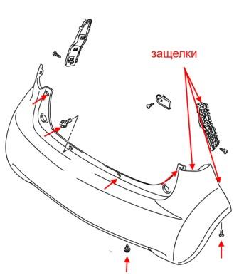 diagram rear bumper Suzuki Splash